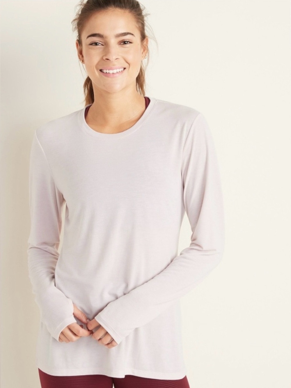 Crew-Neck Performance Tee for Women light pink
